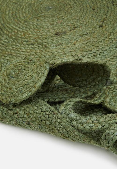 Sixth Floor - Green dial jute rug - green
