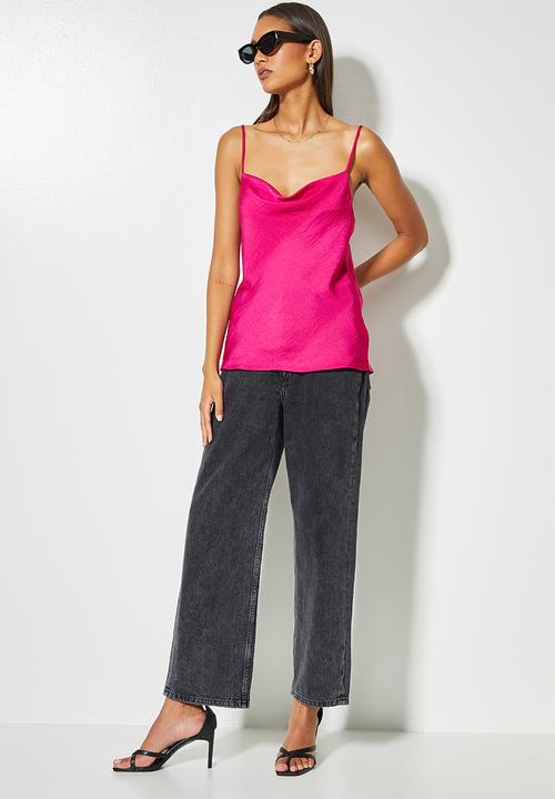 VELVET - Satin cowl neck cami blouse - pink