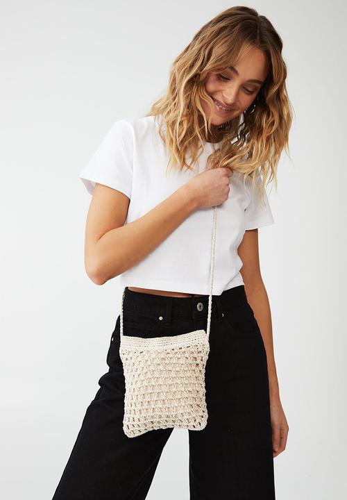 Rubi - Macrame cross body bag - natural