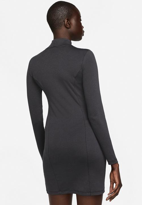 Nike - W nsw air long sleeve dress - black