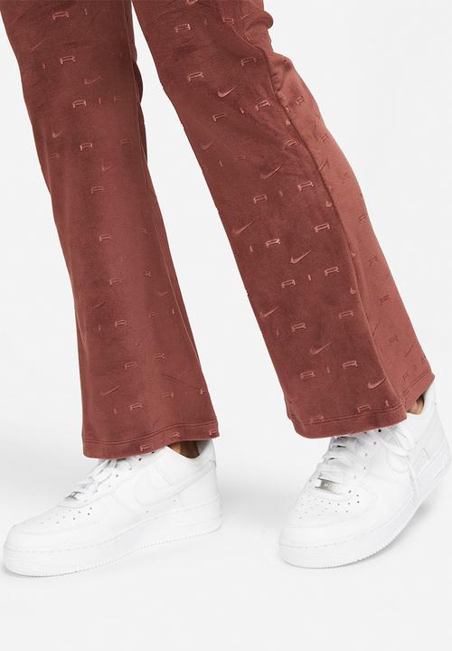 Nike - W nsw air velour mid rise pants - brown