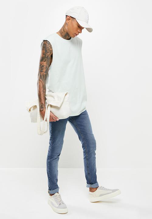 STYLE REPUBLIC - Cut off sleeve vest - dusty blue