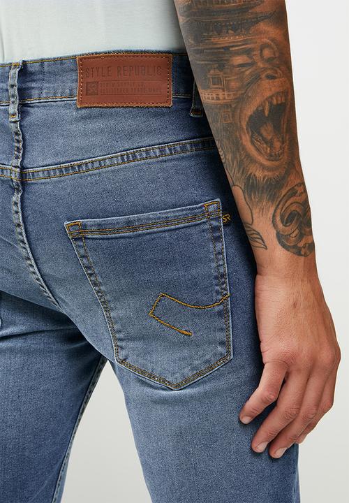 STYLE REPUBLIC - Finn skinny fit jeans - mid blue 