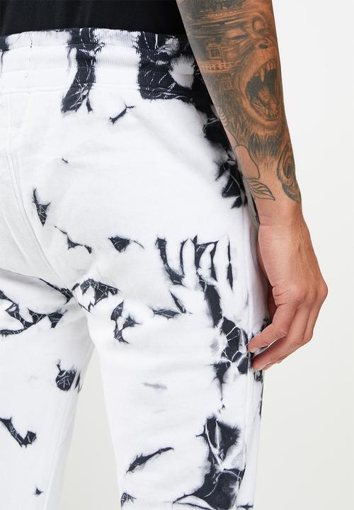 Brave Soul - Tie dye joggers - black & white