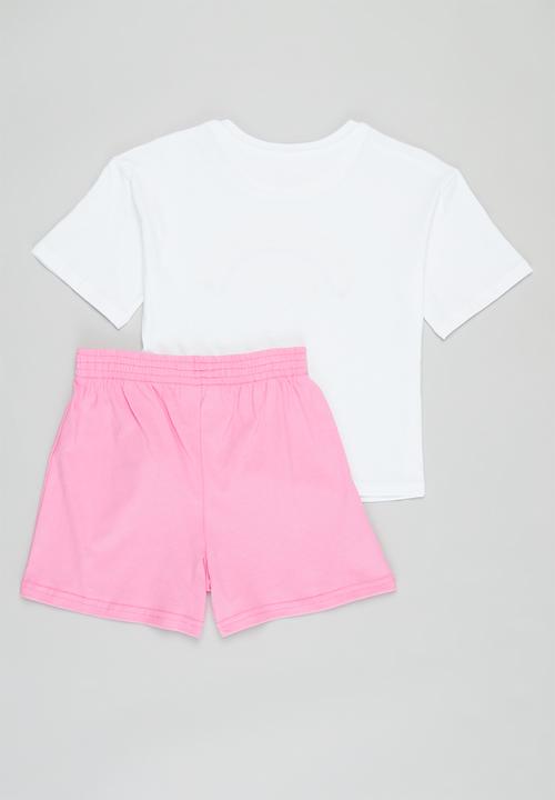 Pop Candy - Printed pj set - white & pink