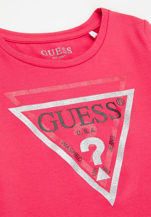 GUESS - Short sleeve tri tee - punk rocker pink