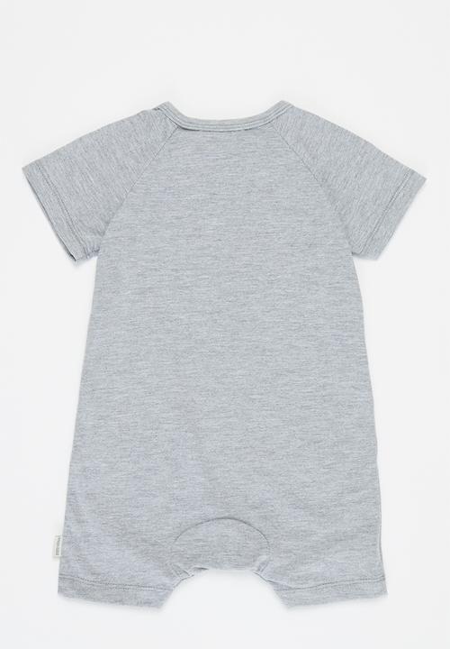 Sticky Fudge - Short sleeve baby grow - grey 