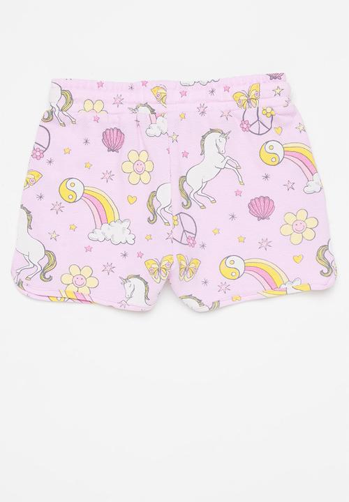 Cotton On - Nina knit short 2 pack multipack - unicorn island/bronte retro floral