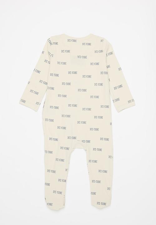 Cotton On - The long sleeve zip romper lcn - lcn mt rainy day/abstract ice cube