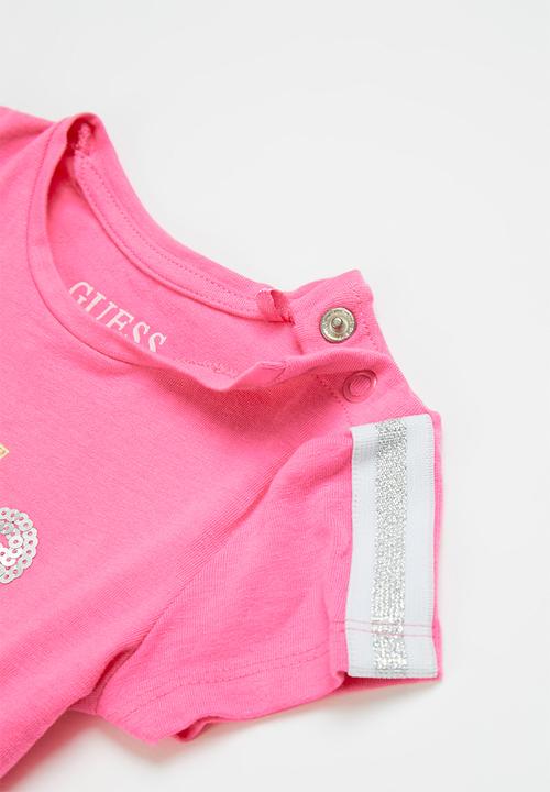GUESS - Short sleeve tee & leggings - pink & grey