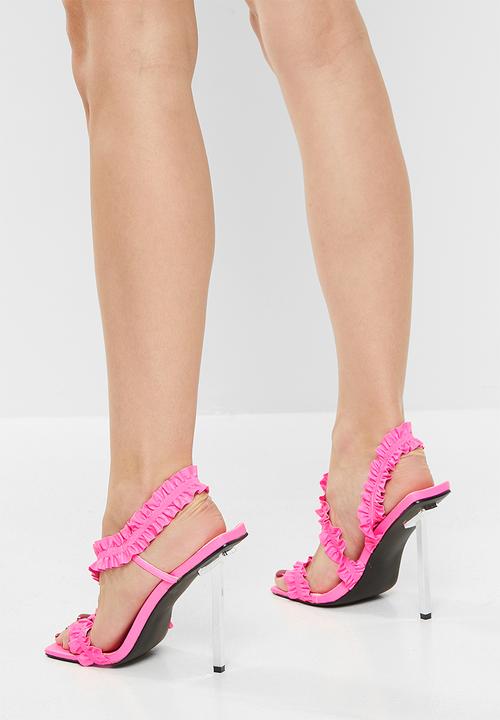 Public Desire - Scrunchie slingback stiletto heel - pink