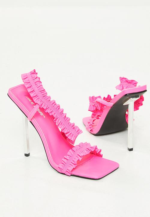 Public Desire - Scrunchie slingback stiletto heel - pink