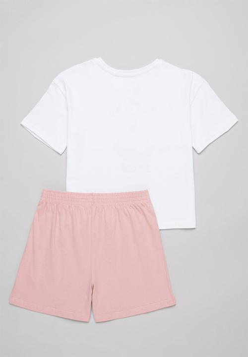 Pop Candy - Printed pj set - white & pink