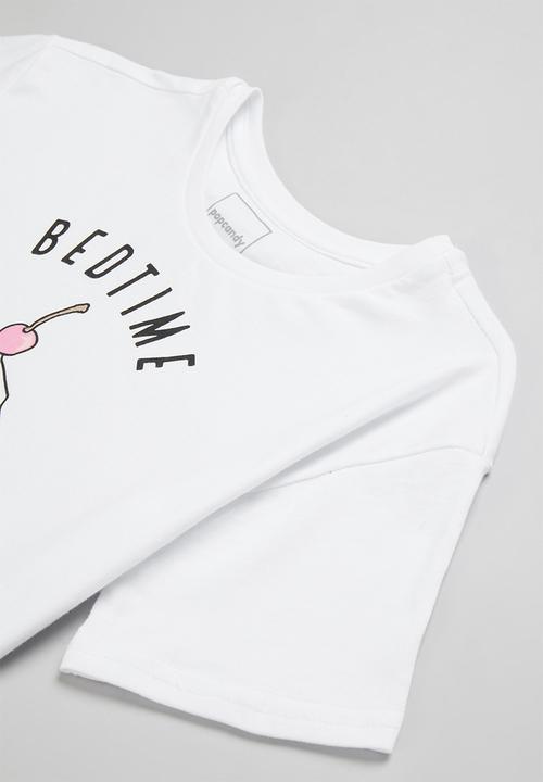 Pop Candy - Printed pj set - white & pink