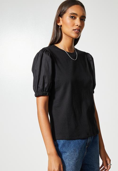 Superbalist - Puff sleeve tee - black