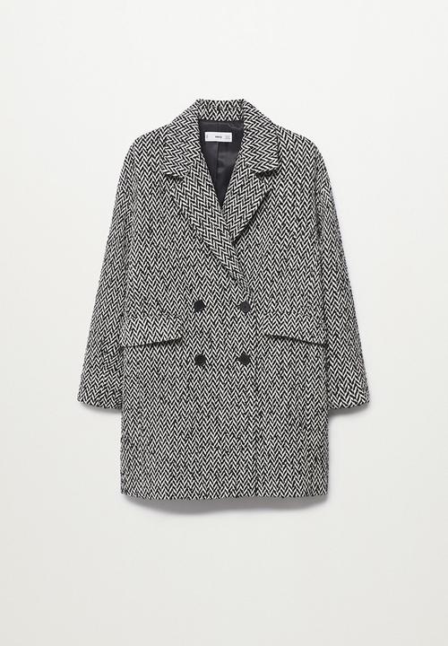 MANGO - Coat willy - black & white