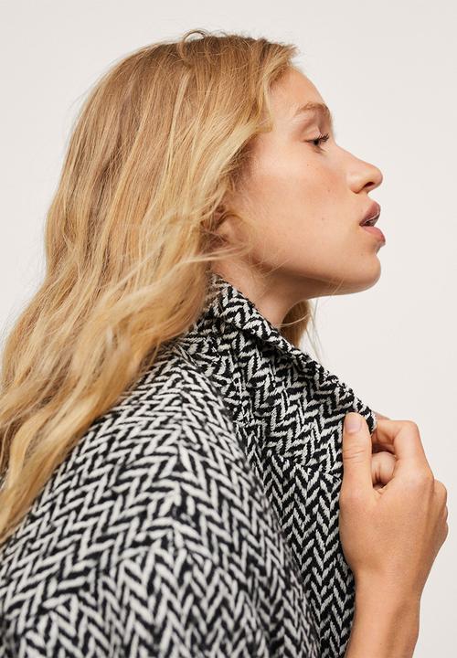 MANGO - Coat willy - black & white