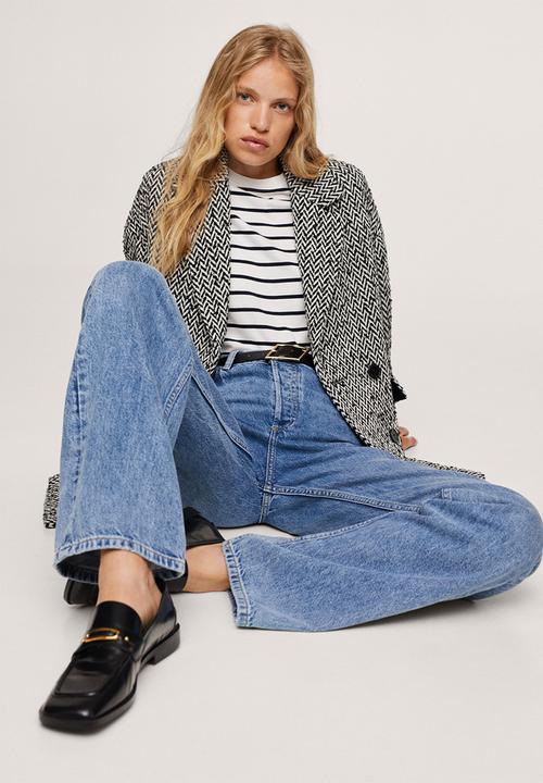 MANGO - Coat willy - black & white