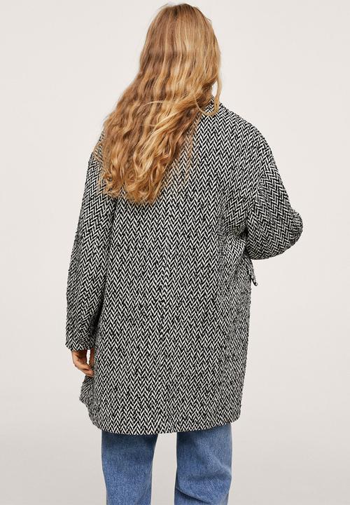 MANGO - Coat willy - black & white