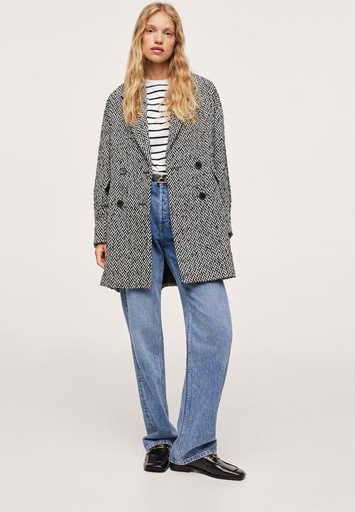 MANGO - Coat willy - black & white