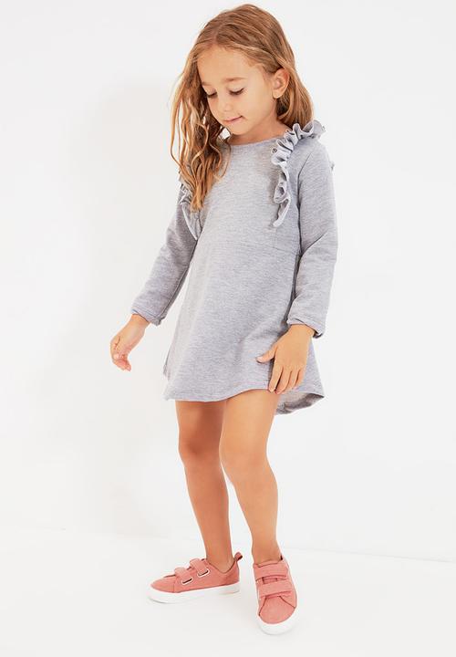 Trendyol - Babydoll frill dress - grey
