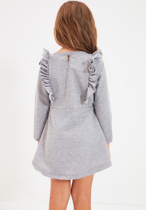 Trendyol - Babydoll frill dress - grey