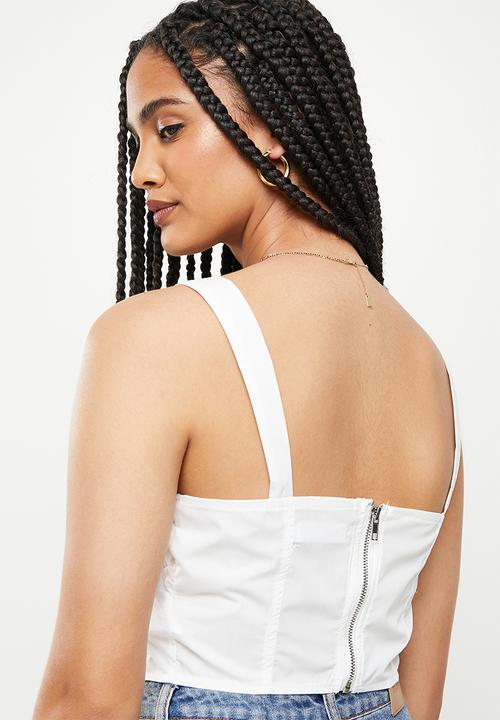 Missguided - Sleeveless ultimate milkmaid - white