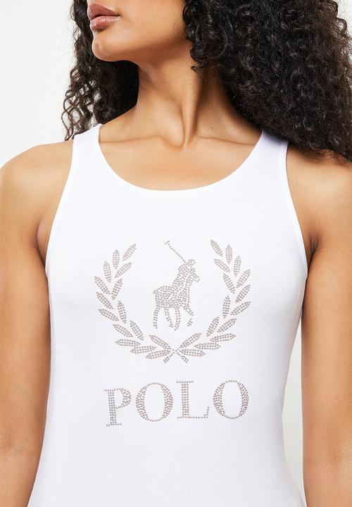 POLO - Camryn sleeveless nailhead T-shirt - white