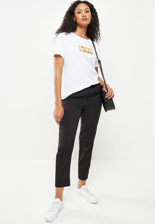 POLO - Jo short sleeve sequin T-shirt - white