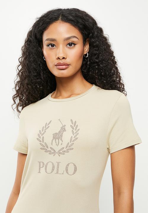 POLO - Chiara short sleeve nailhead logo T-shirt - stone