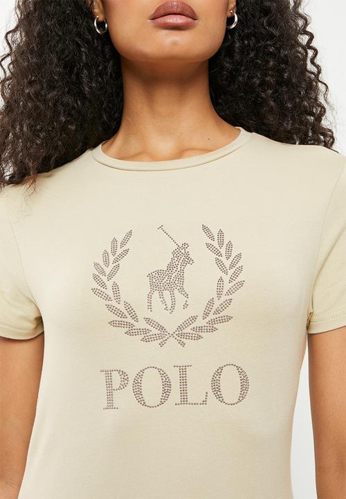 POLO - Chiara short sleeve nailhead logo T-shirt - stone