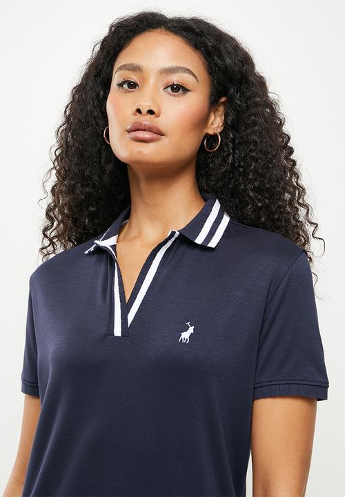 POLO - Madison short sleeve johnny collar golfer dress - navy