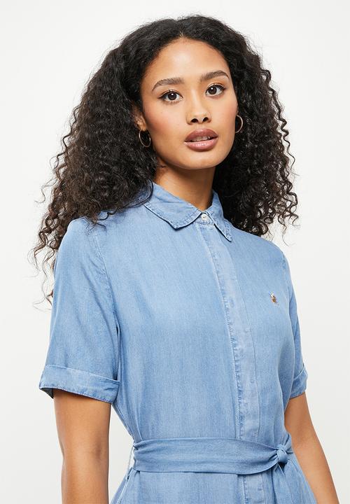 POLO - Denmark short sleeve button through dress - chambray