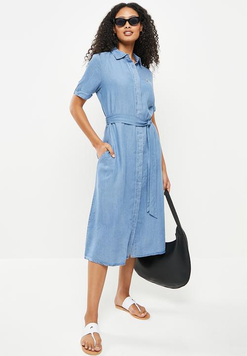 POLO - Denmark short sleeve button through dress - chambray