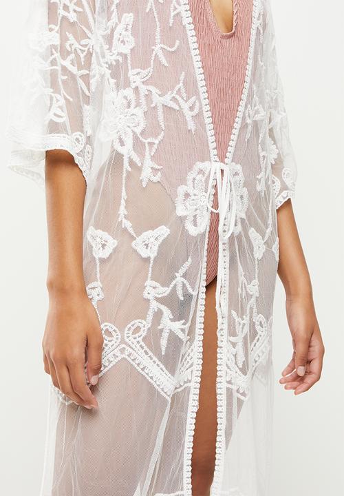 dailyfriday - Midi embroided kaftan - white