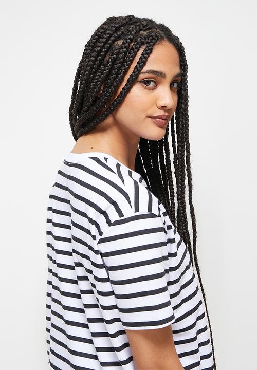 Blake - Oversized striped tee - black & white