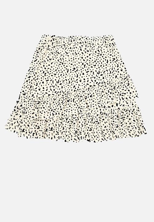 Trendyol - Floral skirt - white & black