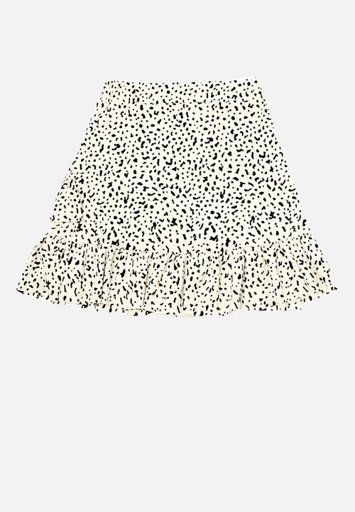 Trendyol - Floral skirt - white & black