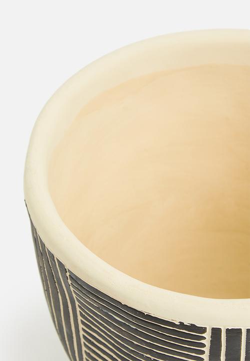 H&S - Mini pattern planter - lines etched 