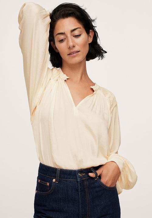 MANGO - Blouse bril - light pastel yellow