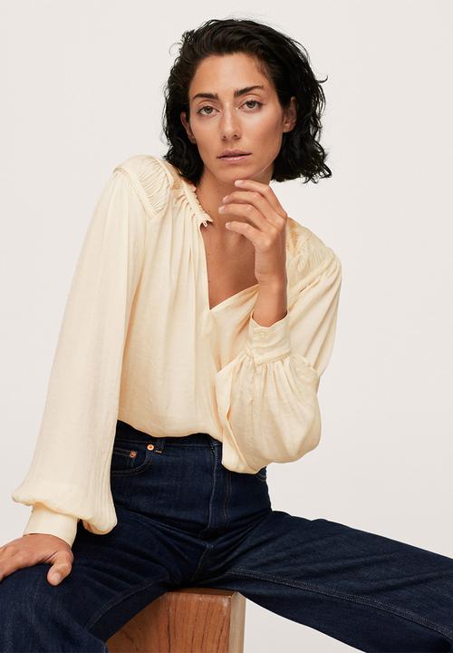 MANGO - Blouse bril - light pastel yellow
