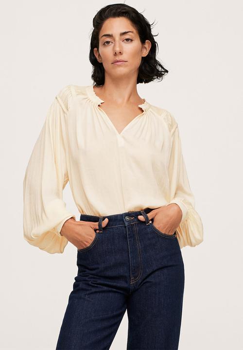 MANGO - Blouse bril - light pastel yellow