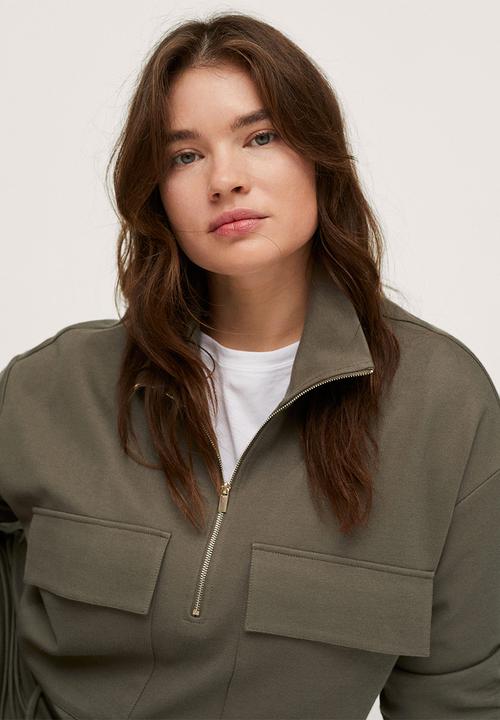 MANGO - Plus sweatshirt pique1 - beige/khaki