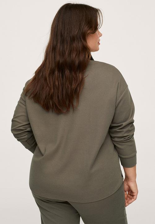 MANGO - Plus sweatshirt pique1 - beige/khaki