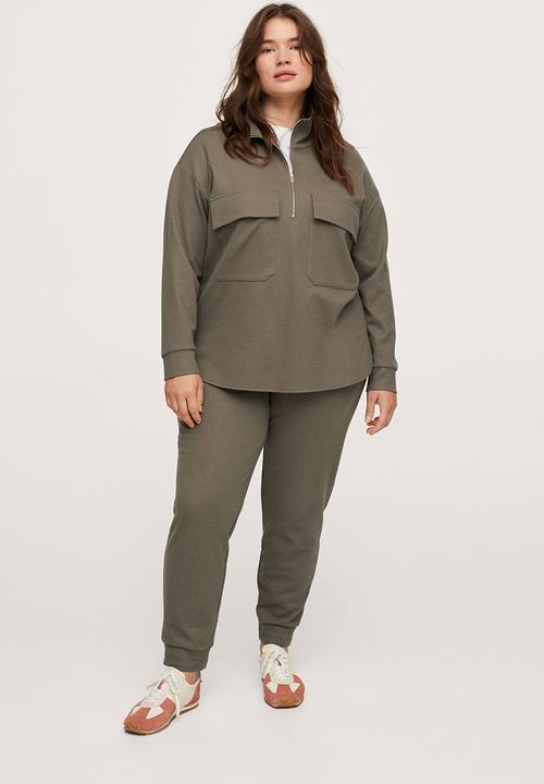 MANGO - Plus sweatshirt pique1 - beige/khaki