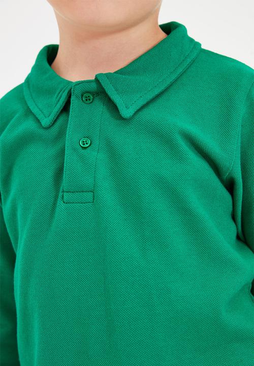 Trendyol - Polo long sleeve tee - green
