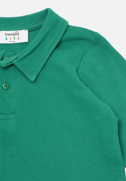 Trendyol - Polo long sleeve tee - green