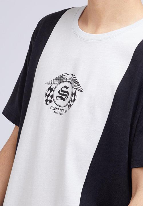 Silent Theory - Harvey panel short sleeve tee - washed black