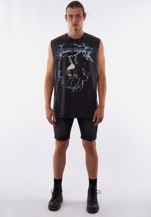 Silent Theory - Swoop muscle fit short sleeve tee - vintage black