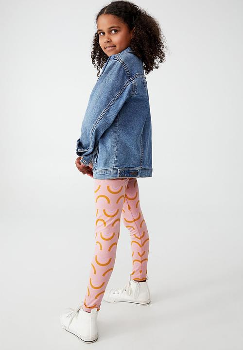 Cotton On - Huggie tights - musk rose/linear rainbow